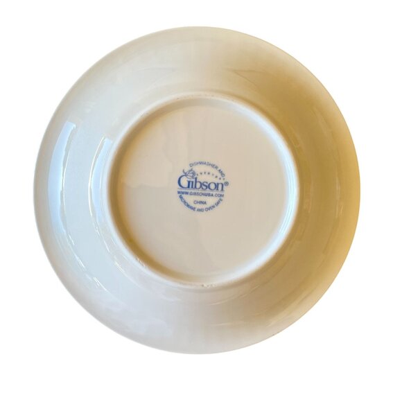 Gibson Everyday Claremont soup bowl white embossed rim 8" cereal - Picture 4 of 5